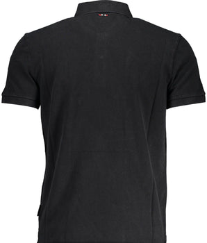 Napapijri Classic Black Embroidered Polo Shirt