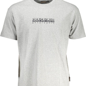 Napapijri Gray Cotton Men T-Shirt