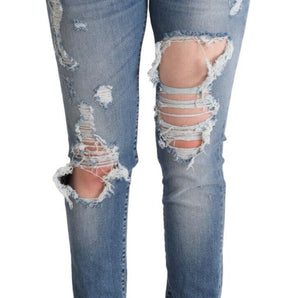 Dolce &amp; Gabbana Chic Distressed Denim Skinny Jeans