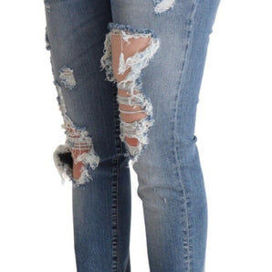 Dolce &amp; Gabbana Chic Distressed Denim Skinny Jeans