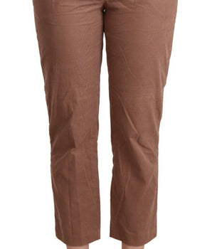 Costume National Brown Cotton Tapered Cropped Pants