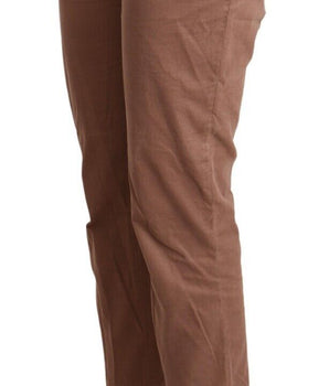 Costume National Brown Cotton Tapered Cropped Pants