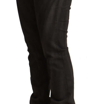 Costume National Black Cotton Mid Waist Skinny Pants