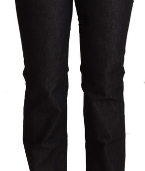 Costume National Black Cotton Low Waist Skinny Jeans