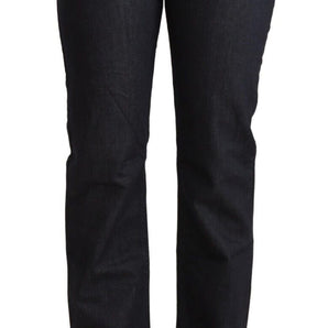 Exte Chic Dark Blue Low Waist Straight Denim