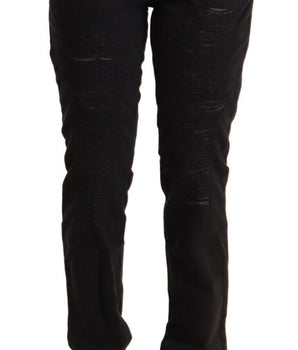 CYCLE Chic Vaqueros negros de talle bajo y corte slim