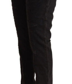 CYCLE Chic Vaqueros negros de talle bajo y corte slim