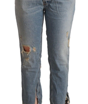 CYCLE Chic Denim recortado de cintura media desgastado