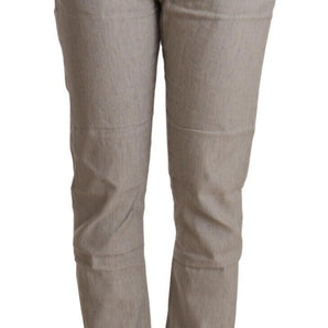 CYCLE Elegant Light Gray Tapered Linen Pants