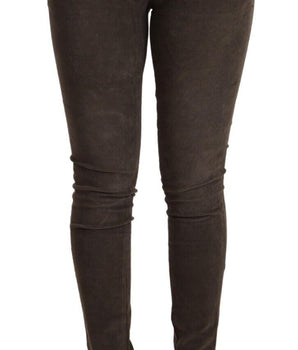 Acht Brown Cotton Slim Fit Denim Low Waist Jeans