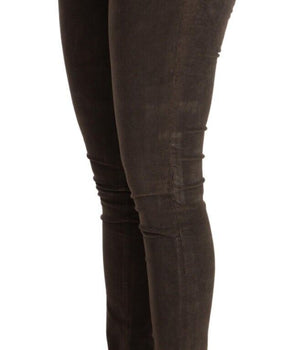 Acht Brown Cotton Slim Fit Denim Low Waist Jeans