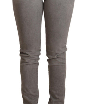 Acht Gray Cotton Low Waist Skinny Push Up Denim Jeans