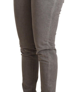 Acht Gray Cotton Low Waist Skinny Push Up Denim Jeans