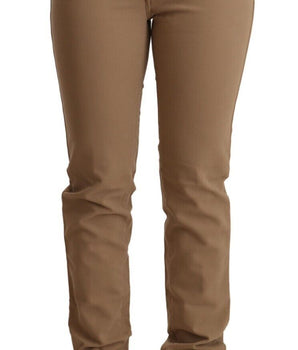 Jacob Cohen elegantes pantalones pitillo marrones de cintura media