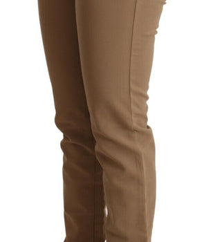 Jacob Cohen elegantes pantalones pitillo marrones de cintura media