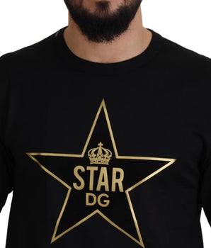 Dolce & Gabbana Black Gold STAR Crown DG Cotton Crewneck T-shirt