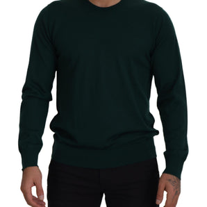 Dolce &amp; Gabbana Elegant Green Crewneck Cashmere Sweater