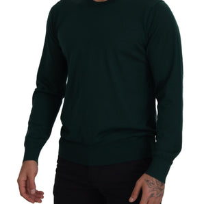 Dolce &amp; Gabbana Elegant Green Crewneck Cashmere Sweater