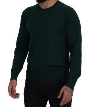 Dolce & Gabbana Green Cashmere Crewneck Pullover Sweater