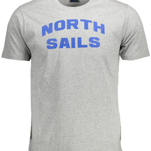 North Sails Gray Cotton Men T-Shirt