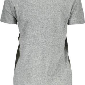 Levi's Chic Gray Printed Logo Cotton Tee for Women