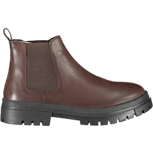 Levi's Chic Brown Ankle Boots with Side Elastic Detail