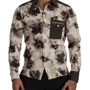 Dolce &amp; Gabbana Floral Print Casual Cotton Shirt