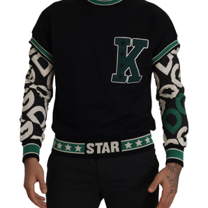 Dolce &amp; Gabbana Regal Crewneck Pullover Sweater - Black &amp; Green