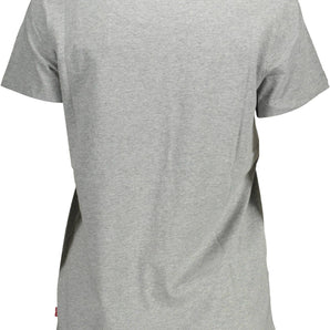 Levi's Chic Gray Logo Print Tee for Casual Elegance