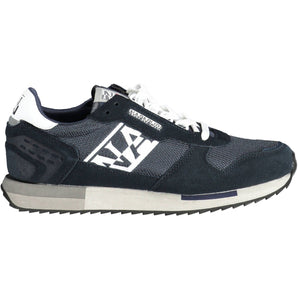 Napapijri elegantes zapatillas de deporte azules con cordones y detalle de logo