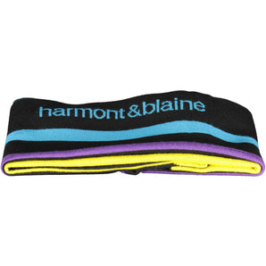 Harmont & Blaine Chic Wool-Blend Black Scarf with Embroidery Detail