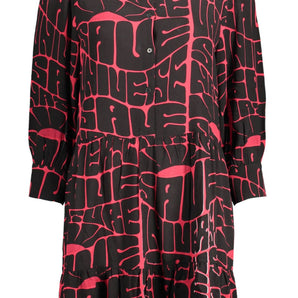 Desigual Elegant Viscose Long-Sleeve Dress with Italian Collar