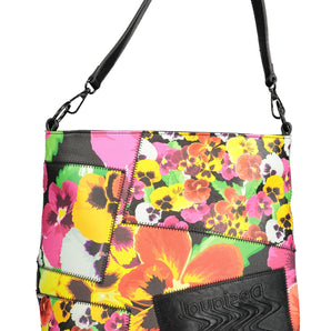 Desigual Elegante bolso de mano negro con logo