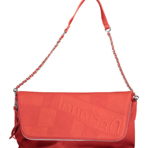 Desigual Bolso de mano Chic de Poliuretano Rojo con Múltiples Compartimentos