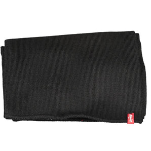 Levi's Chic Black Acrylic Logo Scarf for Men