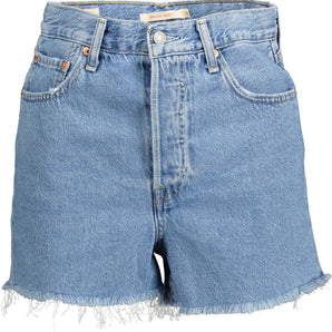 Levi's Chic Fringed Hem Denim Shorts in Light Blue