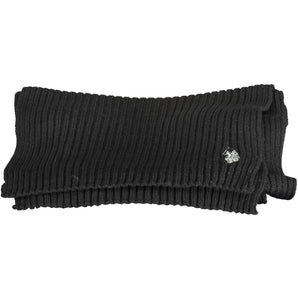 US POLO ASSN. Elegant Wool-Cashmere Blend Black Scarf