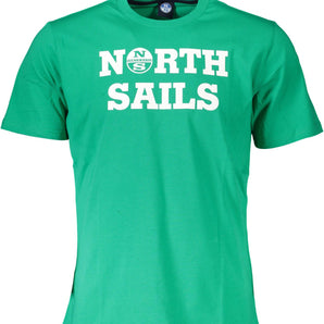 North Sails Green Cotton Men T-Shirt