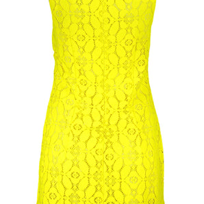 Desigual Chic vestido amarillo sin mangas con cuello cuadrado