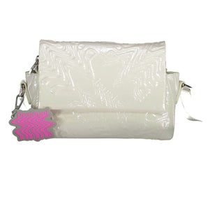 Bolso de hombro ajustable iridiscente Desigual en blanco