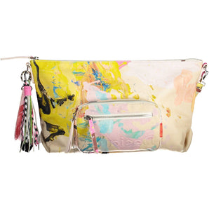 Bolso de hombro Desigual Chic blanco con detalle en contraste