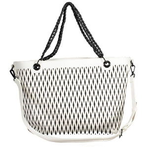 Bolso de hombro Desigual Chic blanco con asa de cadena