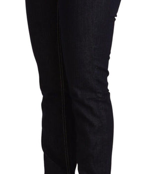 Vaqueros pitillo elegantes de cintura baja en negro atemporal de GF Ferre