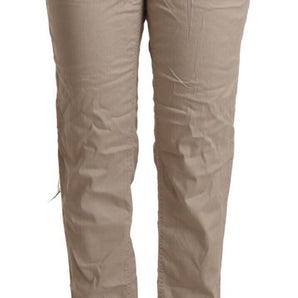 Pantalones cónicos de cintura media en beige Acht