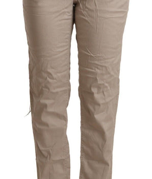 Acht Beige Tencel Mid-Waist Tapered Casual Pants