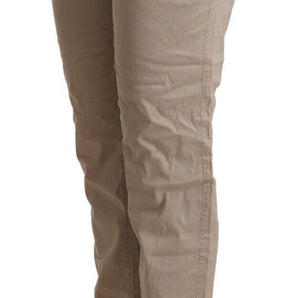 Pantalones cónicos de cintura media en beige Acht