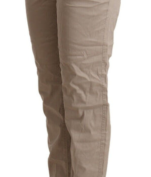 Acht Beige Tencel Mid-Waist Tapered Casual Pants