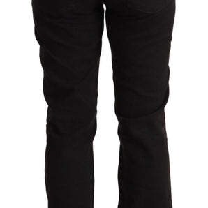 Just Cavalli Sleek Mid-Waist Slim Fit Black Jeans