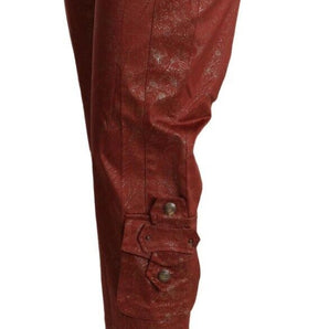 Just Cavalli Chic Brown Cropped Cotton Pants