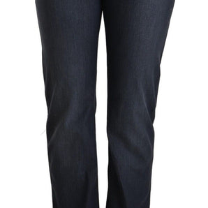 MARGHI LO' Chic Dark Blue Straight Cut Jeans